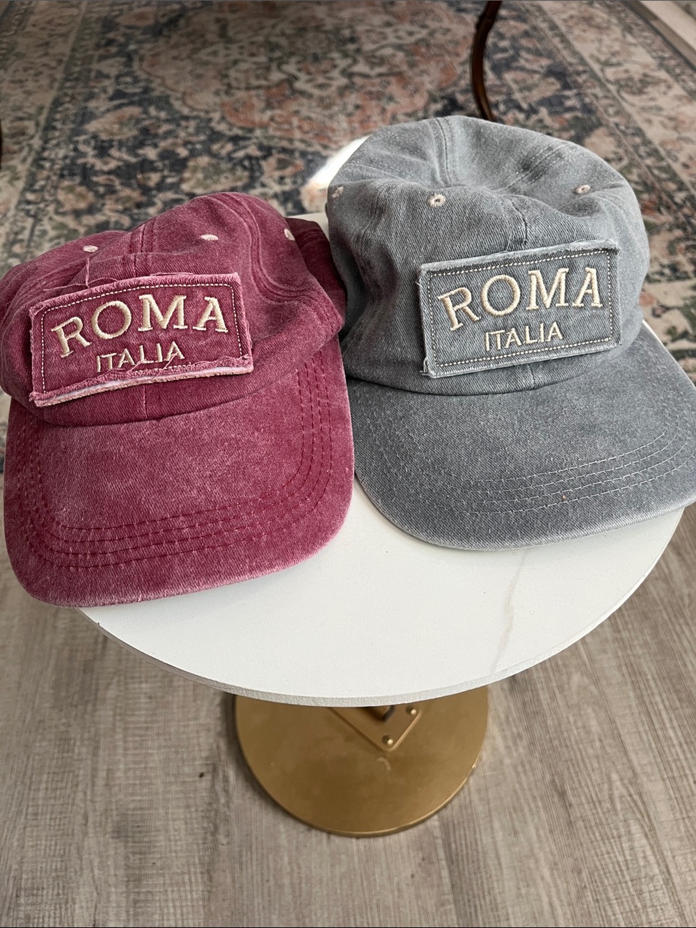 ROMA ITALIA Embroidered Patch Baseball Caps (2)